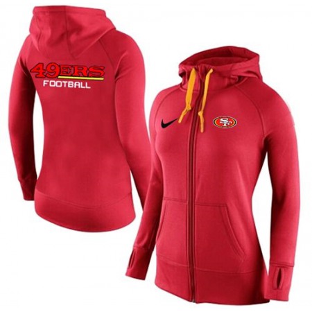 Women's  San Francisco 49ers Full-Zip Performance Hoodie Red