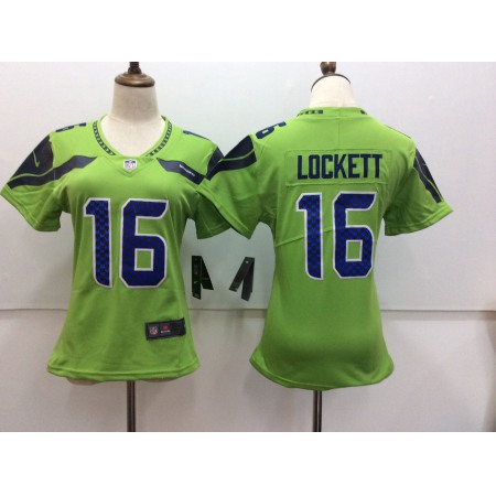 Women's  Seattle Seahawks #16 Tyler Lockett Green Untouchable Limited Stitched NFL Jersey