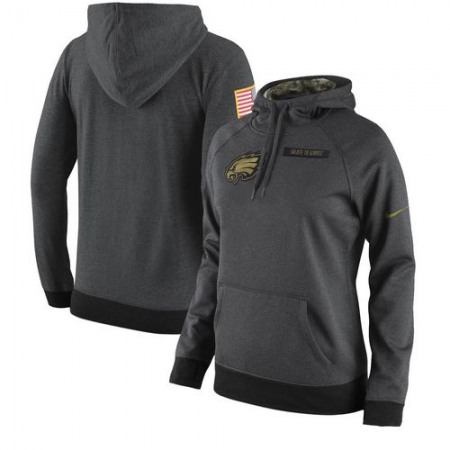 Women's Philadelphia Eagles  Anthracite Salute to Service Player Performance Hoodie