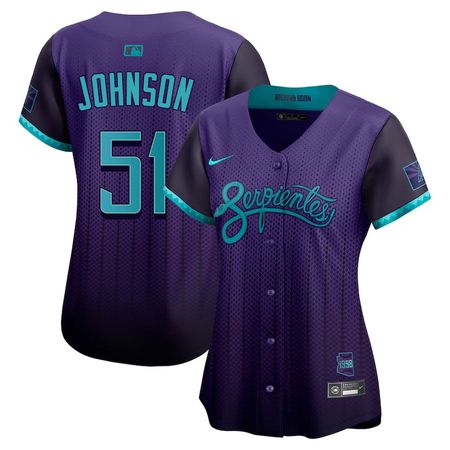 Women's Arizona Diamondbacks #51 Randy Johnson  Purple 2025 City Connect Limited Player Jersey