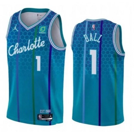 Youth Charlotte Hornets #1 LaMelo Ball Teal 2021-22 City Edition Stitched Basketball Jersey