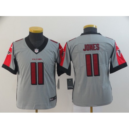 Youth  Atlanta Falcons #11 Julio Jones Grey Inverted Legend Stitched NFL Jersey