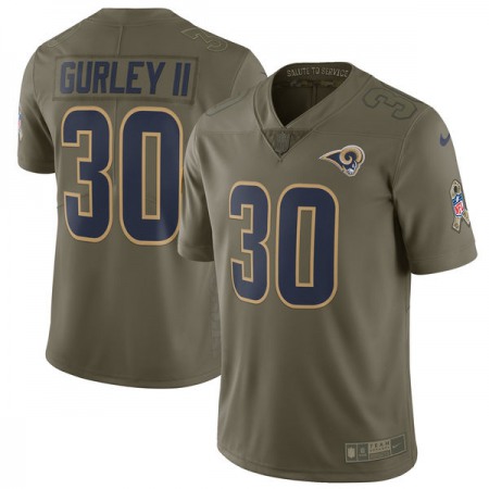 Youth  Los Angeles Rams #30 Todd Gurley Olive Salute To Service Limited Stitched NFL Jersey