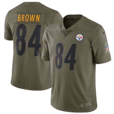 Youth  Pittsburgh Steelers #84 Antonio Brown Olive Salute To Service Limited Stitched NFL Jersey