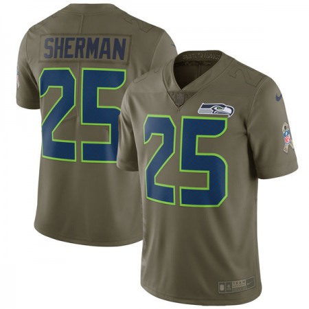 Youth  Seattle Seahawks #25 Richard Sherman Olive Salute To Service Limited Stitched NFL Jersey